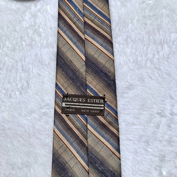 Jacques Estier Slanted Striped Tie - Picture 5 of 6